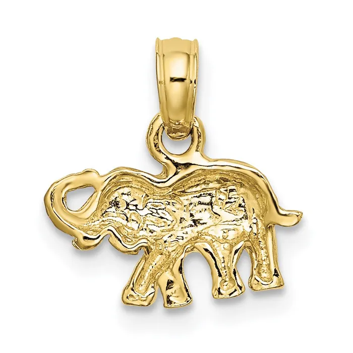 10K Polished Small Elephant Charm TreasureFineJewelers Charm Necklaces