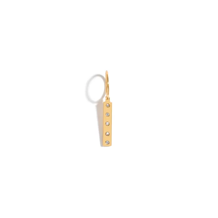 Jack Vartanian Necklaces ROCK LETTER PENDANT IN 18K YELLOW GOLD PLATED SILVER WITH DIAMOND