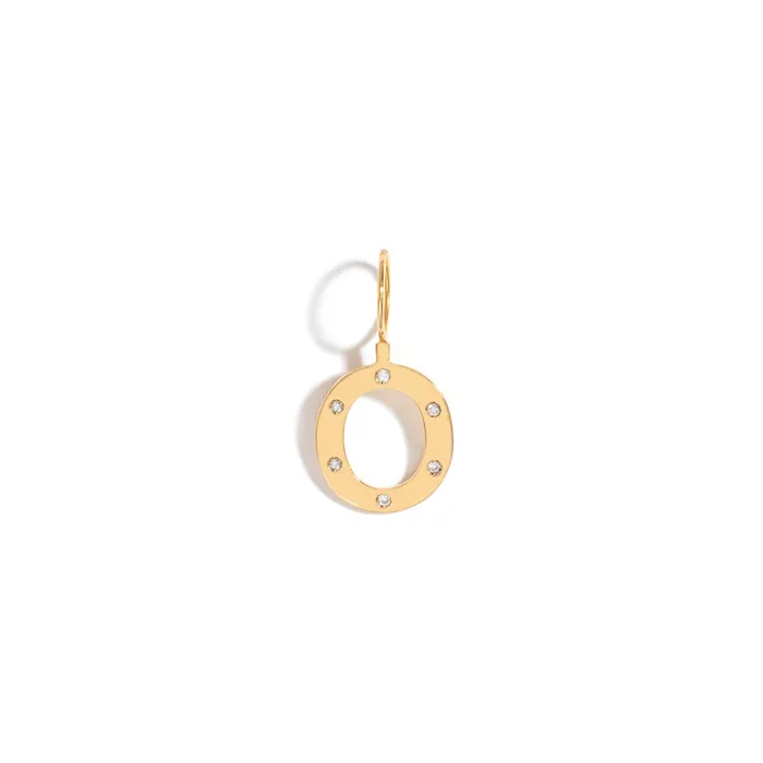 Jack Vartanian Necklaces ROCK LETTER PENDANT IN 18K YELLOW GOLD PLATED SILVER WITH DIAMOND