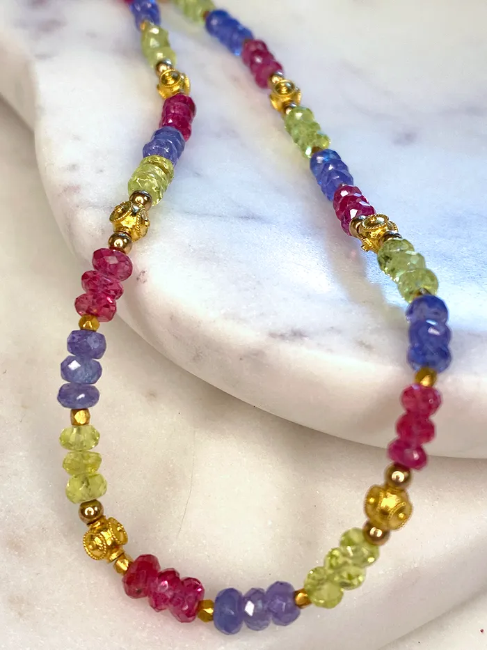 Elisa Ilana Necklaces Multicolor Spinel Tanzanite Necklace Elisa Ilana Necklaces Multicolor Spinel Tanzanite Necklace
