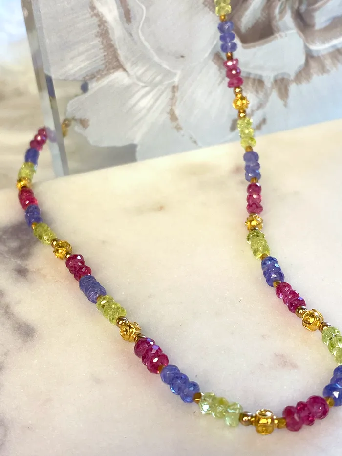 Elisa Ilana Necklaces Multicolor Spinel Tanzanite Necklace Elisa Ilana Necklaces Multicolor Spinel Tanzanite Necklace