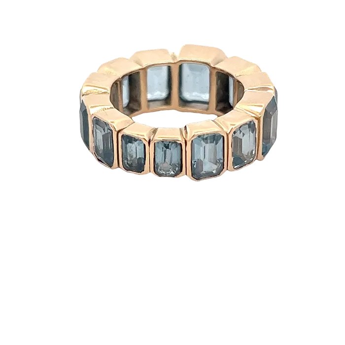 Blue Topaz Graduated Band YaninaCo Jewelry Rings