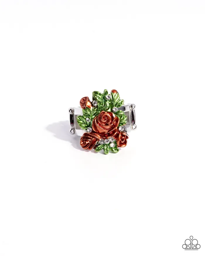 Paparazzi Accessories Rings Rosy Route Orange Rose Ring Jewelry by Bretta