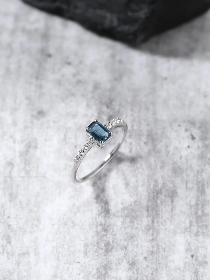 064 Ct London Blue Topaz Solid 925 Sterling Silver Ring Jewelry YoTreasure Rings 064 Ct London Blue Topaz Solid 925 Sterling Silver Ring Jewelry YoTreasure Rings