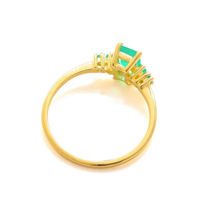 078 Ct Green Onyx Solid 10k Yellow Gold Ring Jewelry YoTreasure Rings
