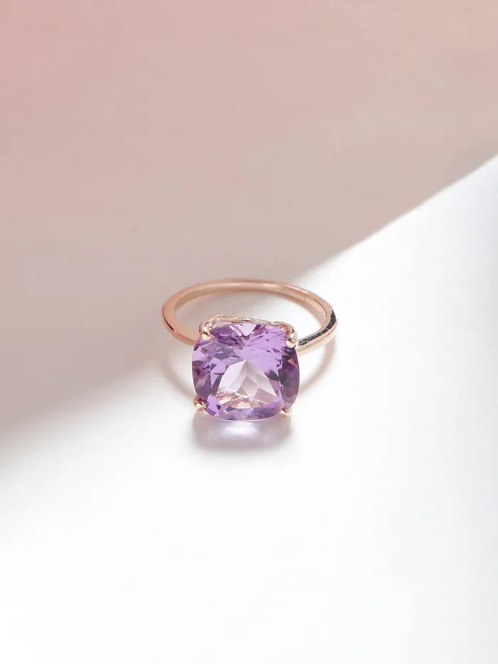 585 Ct Amethyst Solid 10k Rose Gold Ring Jewelry YoTreasure Rings