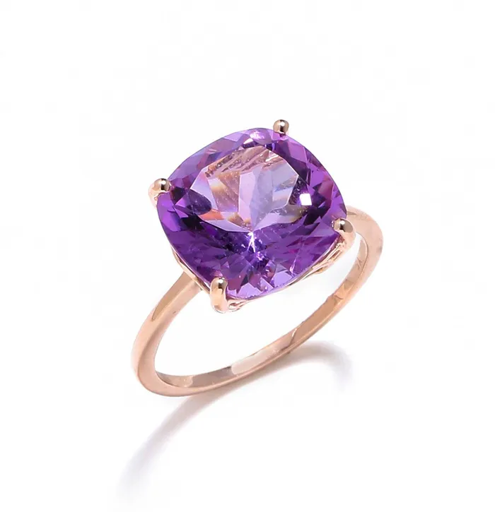 585 Ct Amethyst Solid 10k Rose Gold Ring Jewelry YoTreasure Rings