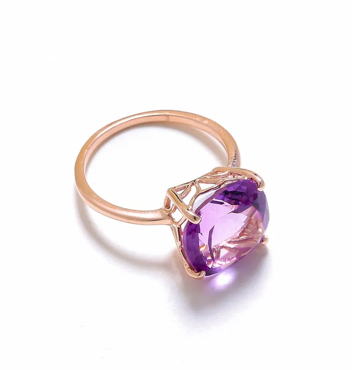 585 Ct Amethyst Solid 10k Rose Gold Ring Jewelry YoTreasure Rings