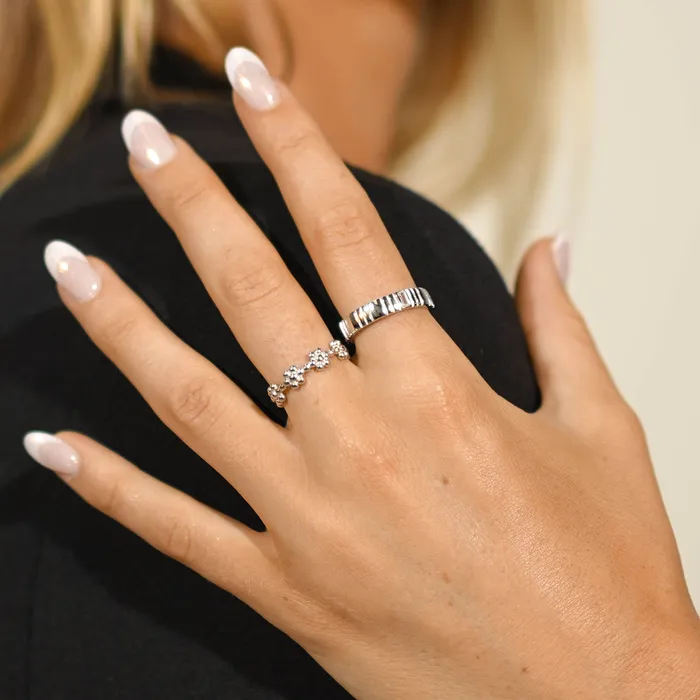 Baguette Ridges Open Ring Camile Stone Rings Baguette Ridges Open Ring Camile Stone Rings