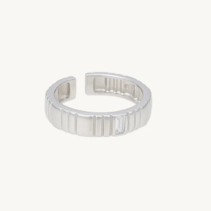 Baguette Ridges Open Ring Camile Stone Rings Baguette Ridges Open Ring Camile Stone Rings