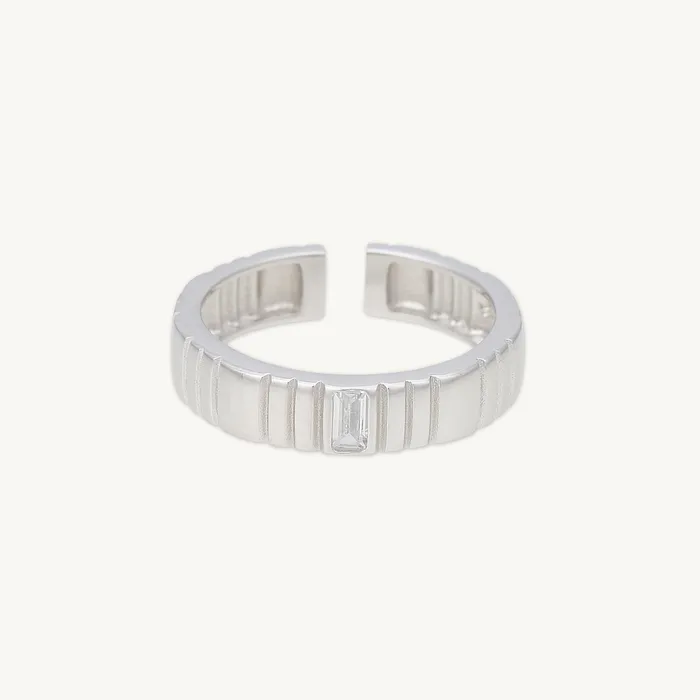 Baguette Ridges Open Ring Camile Stone Rings Baguette Ridges Open Ring Camile Stone Rings