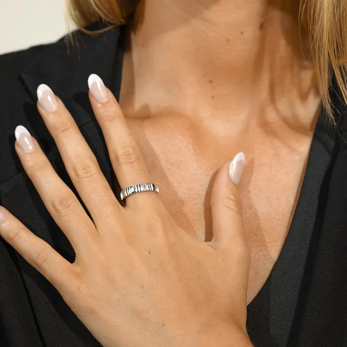 Baguette Ridges Open Ring Camile Stone Rings Baguette Ridges Open Ring Camile Stone Rings