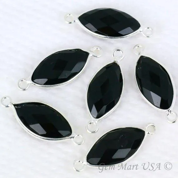 GemMartUSA Rings Marquise 10x20mm Double Bail Silver Bezel Gemstone Connector GemMartUSA Rings Marquise 10x20mm Double Bail Silver Bezel Gemstone Connector