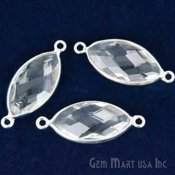 GemMartUSA Rings Marquise 10x20mm Double Bail Silver Bezel Gemstone Connector GemMartUSA Rings Marquise 10x20mm Double Bail Silver Bezel Gemstone Connector