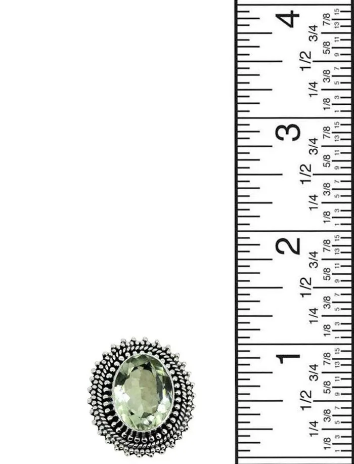 Green Amethyst Solid 925 Sterling Silver Designer Ring Jewelry YoTreasure Rings