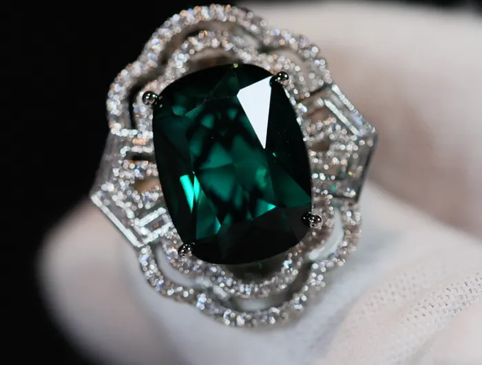 Green Statement Ring Green Diamond Ring Big Diamond Engagement Ring Lab Diamonds London Rings