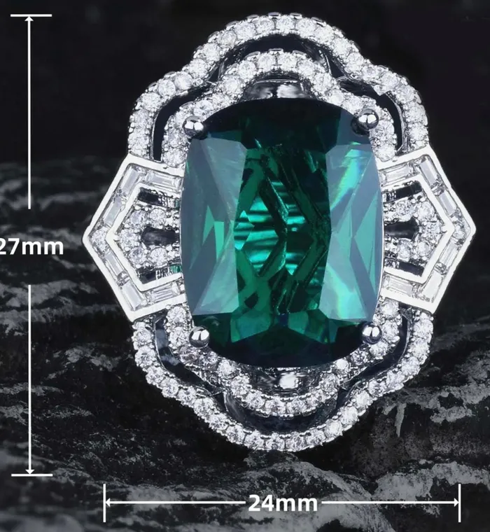Green Statement Ring Green Diamond Ring Big Diamond Engagement Ring Lab Diamonds London Rings