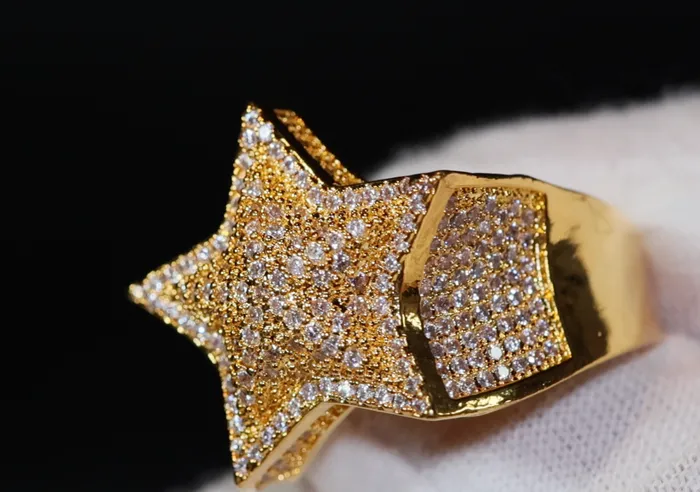 Iced Out Star Ring Star Ring Diamond Star Ring Star Shaped ring Iced Out Star Ring Gold Iced Out Star Ring Big Star Ring Lab Diamonds London Rings