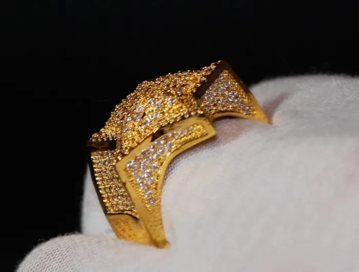 Iced Out Star Ring Star Ring Diamond Star Ring Star Shaped ring Iced Out Star Ring Gold Iced Out Star Ring Big Star Ring Lab Diamonds London Rings