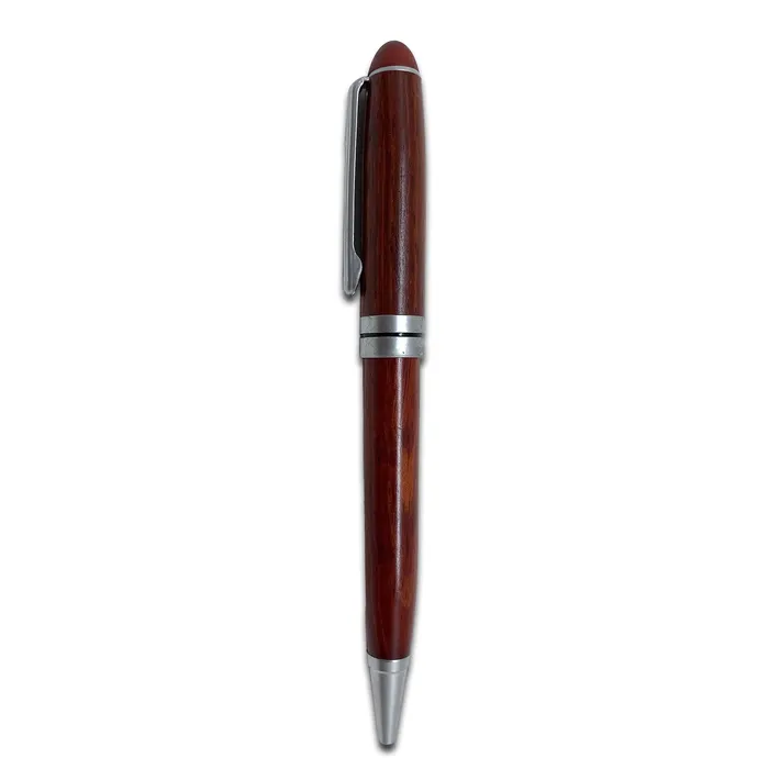 JPIDisplay Rings 5 12 Rosewood Ballpoint Pen with Silver Clip