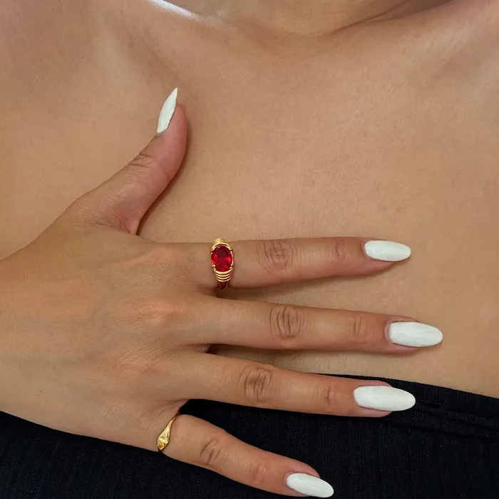 Mai Dsire Rings CHARLOTTE RED GEMSTONE HEIRLOOM RING