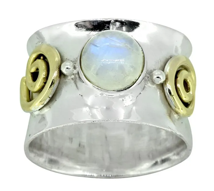 Rainbow Moonstone Ring Solid 925 Sterling Silver Brass Jewelry YoTreasure Rings Rainbow Moonstone Ring Solid 925 Sterling Silver Brass Jewelry YoTreasure Rings