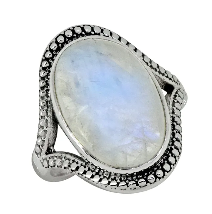 Rings Rainbow Moonstone Solid 925 Sterling Silver Ring Jewelry YoTreasure