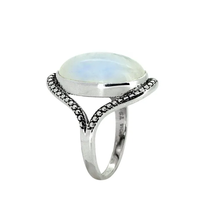 Rings Rainbow Moonstone Solid 925 Sterling Silver Ring Jewelry YoTreasure