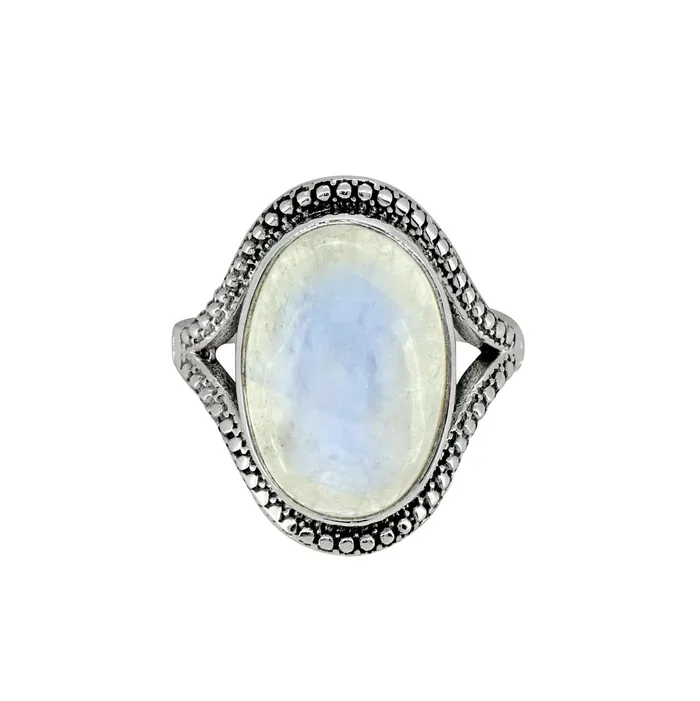 Rings Rainbow Moonstone Solid 925 Sterling Silver Ring Jewelry YoTreasure