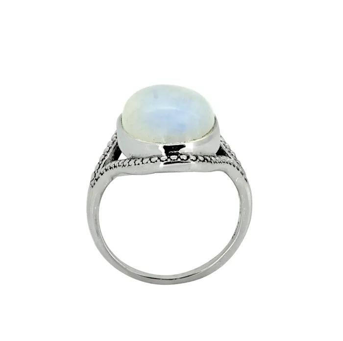 Rings Rainbow Moonstone Solid 925 Sterling Silver Ring Jewelry YoTreasure