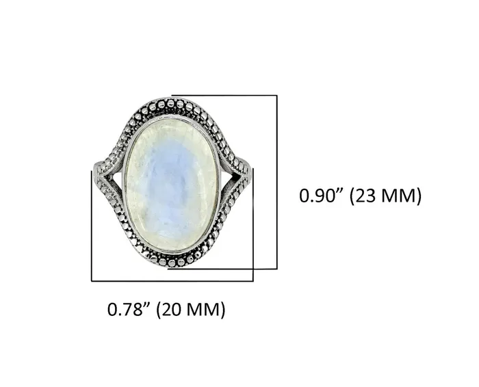 Rings Rainbow Moonstone Solid 925 Sterling Silver Ring Jewelry YoTreasure