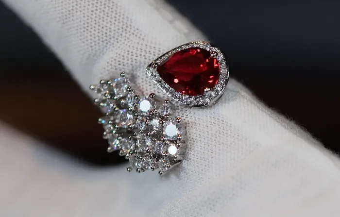Rings Teardrop Engagement Ring Teardrop Ring Red Diamond Ring Womens Red Diamond Ring Lab Diamonds London