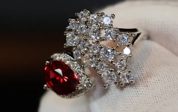 Rings Teardrop Engagement Ring Teardrop Ring Red Diamond Ring Womens Red Diamond Ring Lab Diamonds London