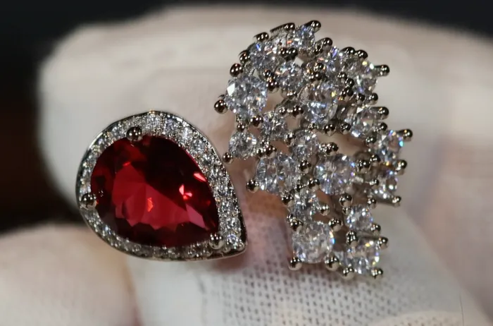 Rings Teardrop Engagement Ring Teardrop Ring Red Diamond Ring Womens Red Diamond Ring Lab Diamonds London