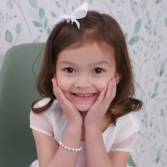 Sterling Silver Pearl Rainbow Bracelet for Kids and Little Girls Cherished Moments Bracelets