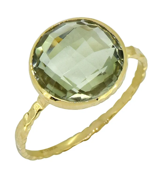 YoTreasure Rings 577 Ct Green Amethyst Solid 14k Yellow Gold Ring Jewelry YoTreasure Rings 577 Ct Green Amethyst Solid 14k Yellow Gold Ring Jewelry