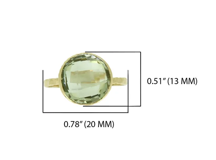 YoTreasure Rings 577 Ct Green Amethyst Solid 14k Yellow Gold Ring Jewelry