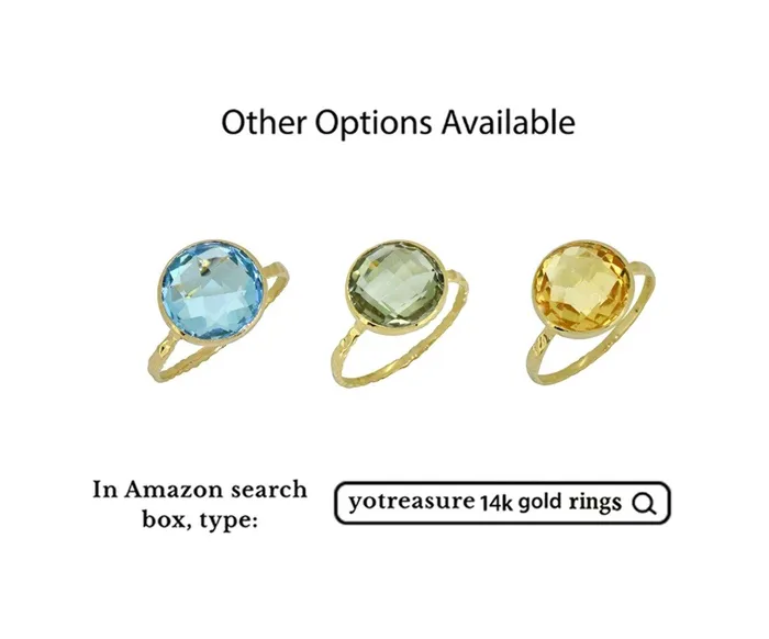 YoTreasure Rings 577 Ct Green Amethyst Solid 14k Yellow Gold Ring Jewelry