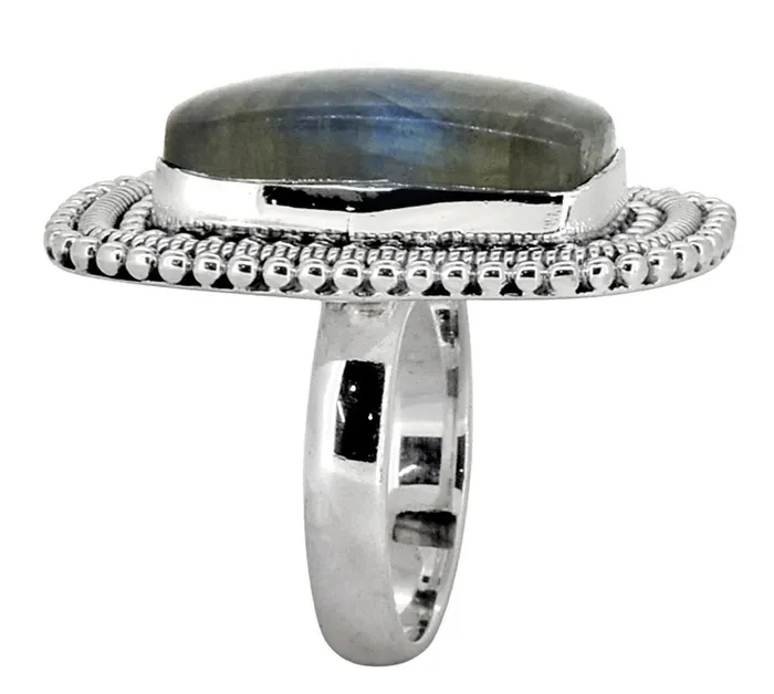 YoTreasure Rings Labradorite Solid 925 Sterling Silver Ring Jewelry