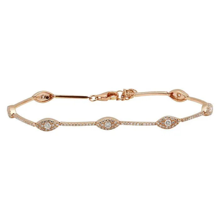 Bracelets Izakov Diamonds Fine Jewelry 14K Gold Micro Pave Diamond Eyes Tennis Bracelet