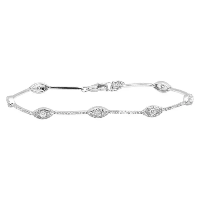 Bracelets Izakov Diamonds Fine Jewelry 14K Gold Micro Pave Diamond Eyes Tennis Bracelet