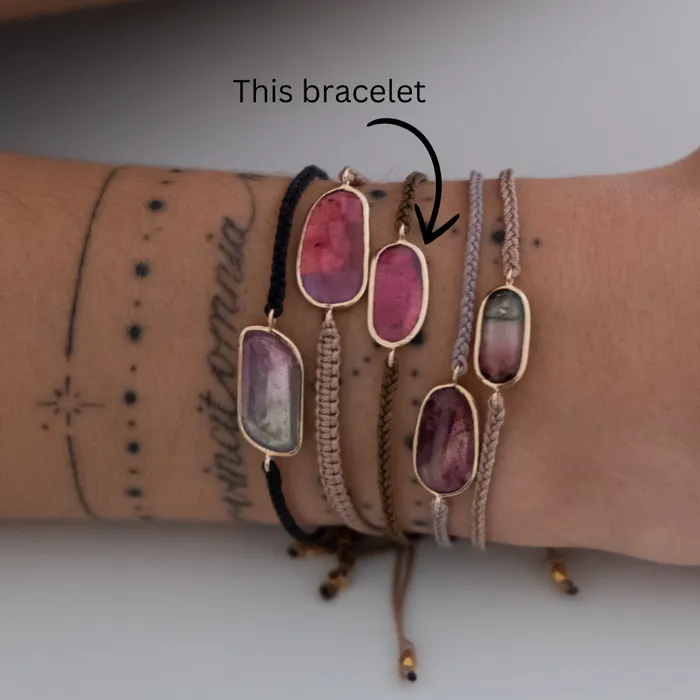 Bracelets Vivien Frank Designs Pink Tourmaline Bracelet 14k Gold