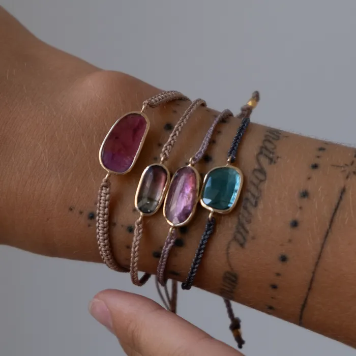Bracelets Vivien Frank Designs Pink Tourmaline Bracelet 14k Gold