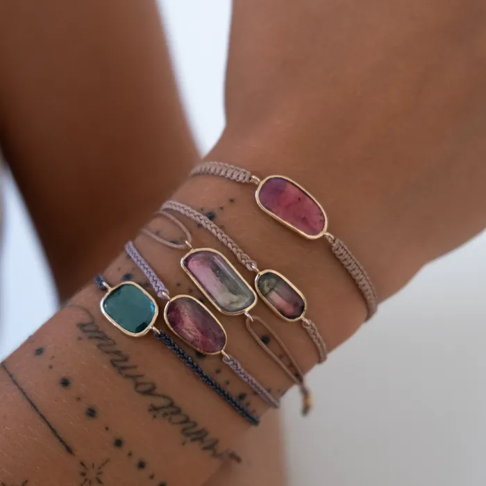 Bracelets Vivien Frank Designs Pink Tourmaline Bracelet 14k Gold