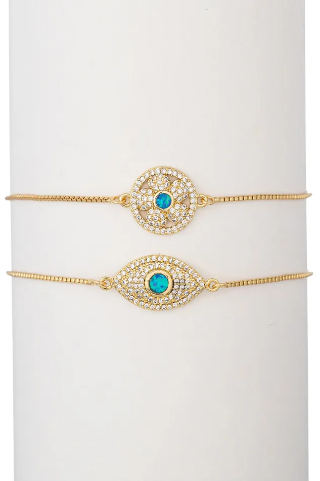 Eye Candy LA Bracelets Opal CZ Bracelet Set