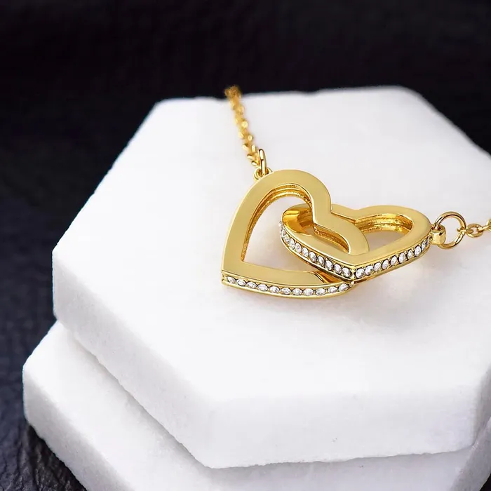 Necklaces ShineOn Fulfillment You Are My Favorite Gift for Girlfriend Interlocking Heart Pendant Necklace