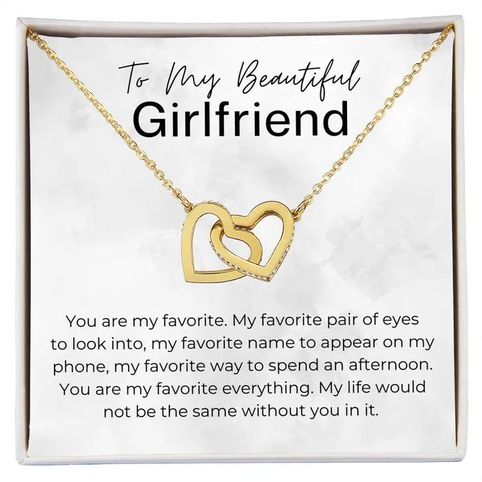 Necklaces ShineOn Fulfillment You Are My Favorite Gift for Girlfriend Interlocking Heart Pendant Necklace