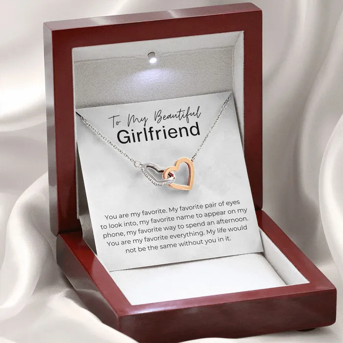 Necklaces ShineOn Fulfillment You Are My Favorite Gift for Girlfriend Interlocking Heart Pendant Necklace