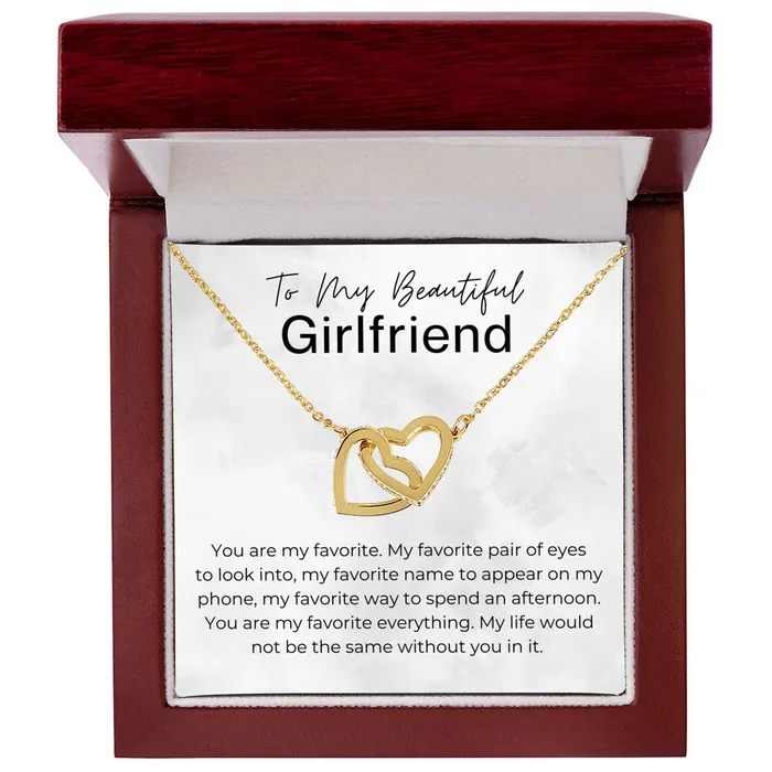 Necklaces ShineOn Fulfillment You Are My Favorite Gift for Girlfriend Interlocking Heart Pendant Necklace
