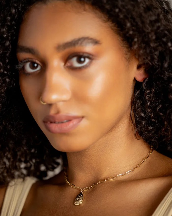 Seola Jewelry Necklaces Gold evil eye chain